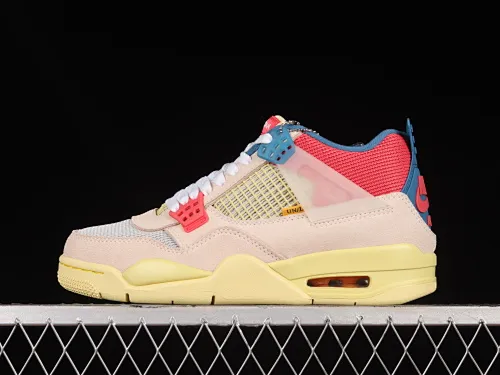 All categories Air Jordan Jordan series basketball shoes Air Jordan 4 OG version Union La x Air Jordan 4 Retro AJ4 Joe 4 Union Pink Blue Knights DC9533-800